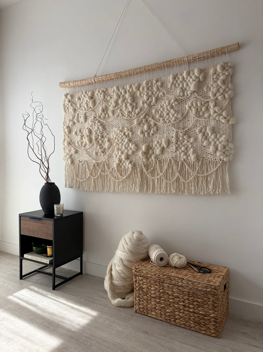 Woven Wall Hanging "Blanc de Blancs"