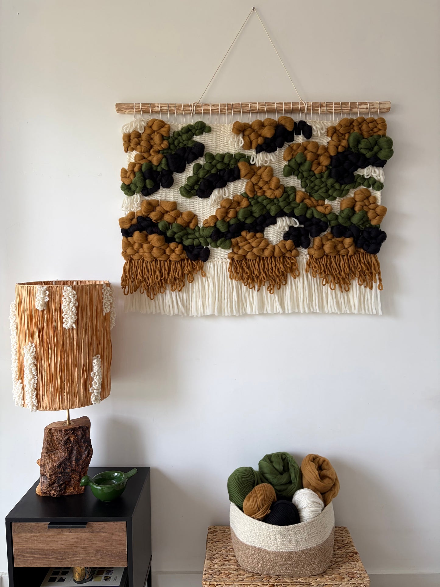 Woven Wool Tapestry "Forest Mosaic"