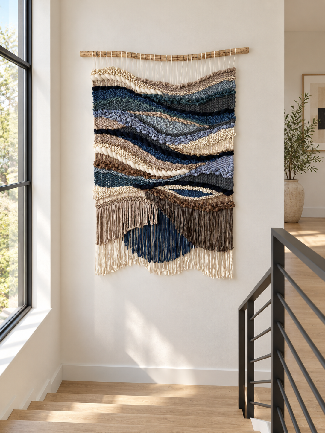 Coastal Woven Wall Hanging "Earth & Sea"