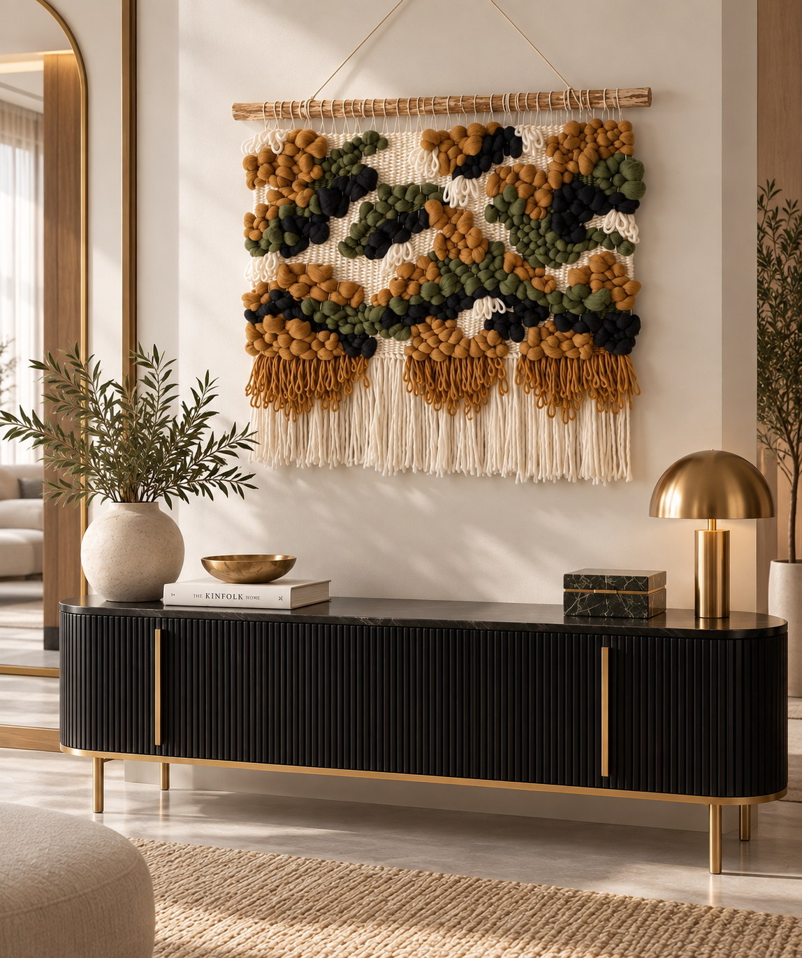 Woven Wool Tapestry "Forest Mosaic"
