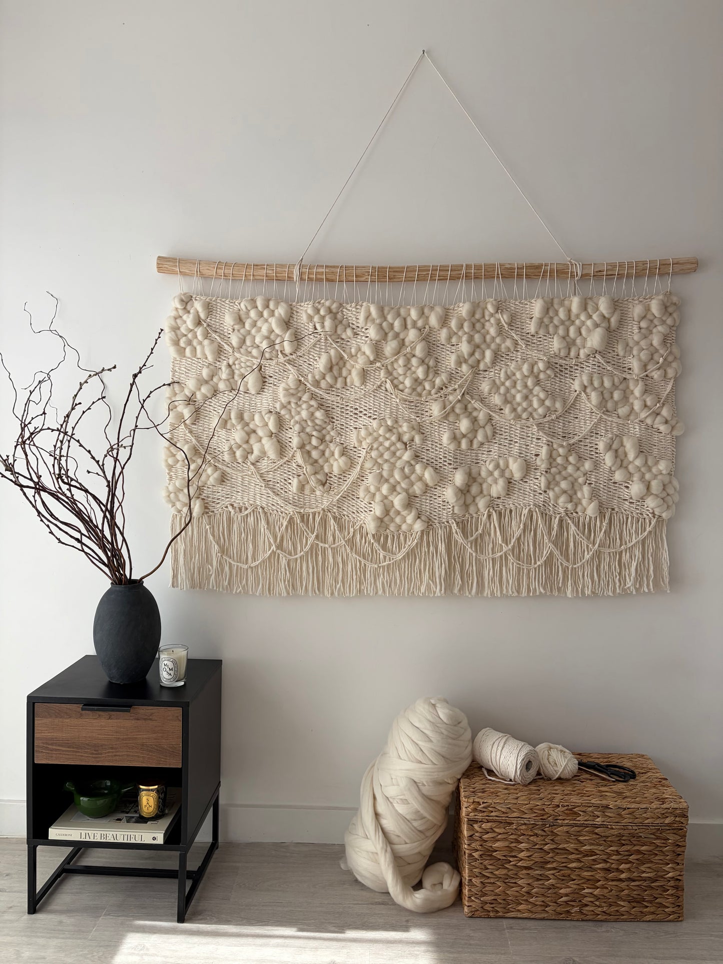Woven Wall Hanging "Blanc de Blancs"