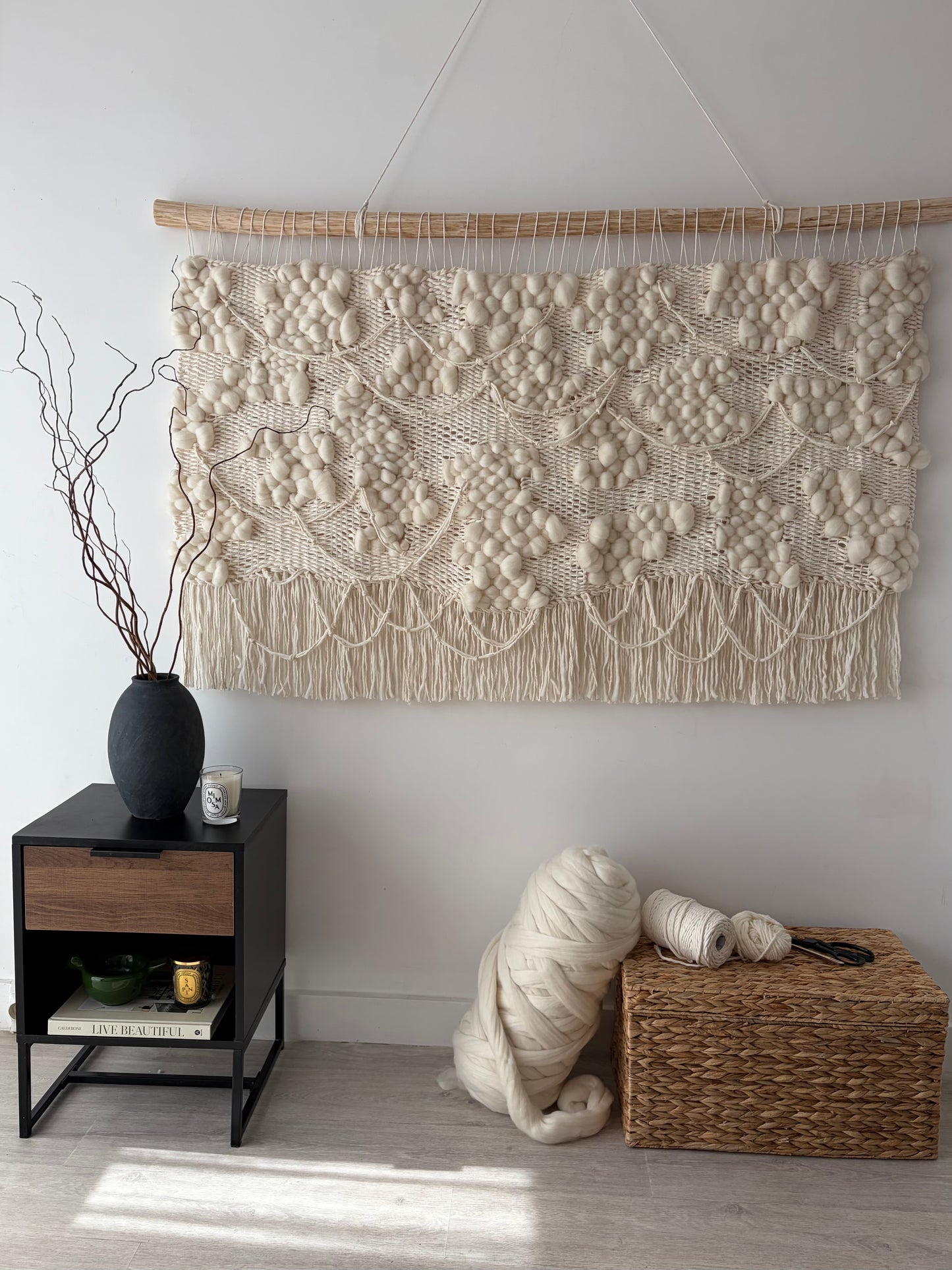 Woven Wall Hanging "Blanc de Blancs"