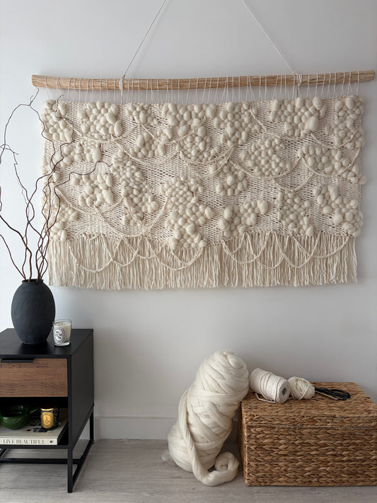 Woven Wall Hanging "Blanc de Blancs"
