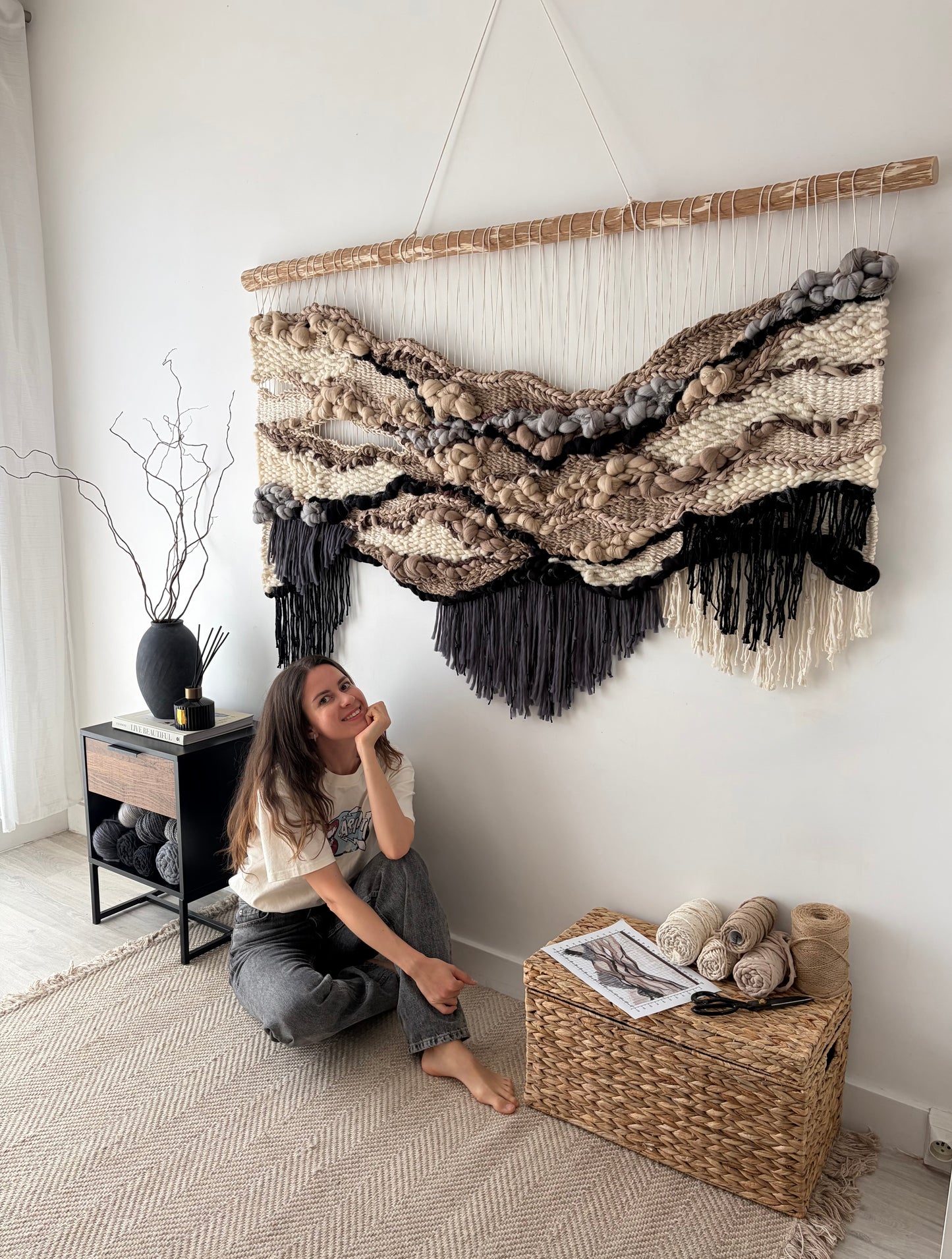 Woven Tapestry Wall Hanging "Balance"