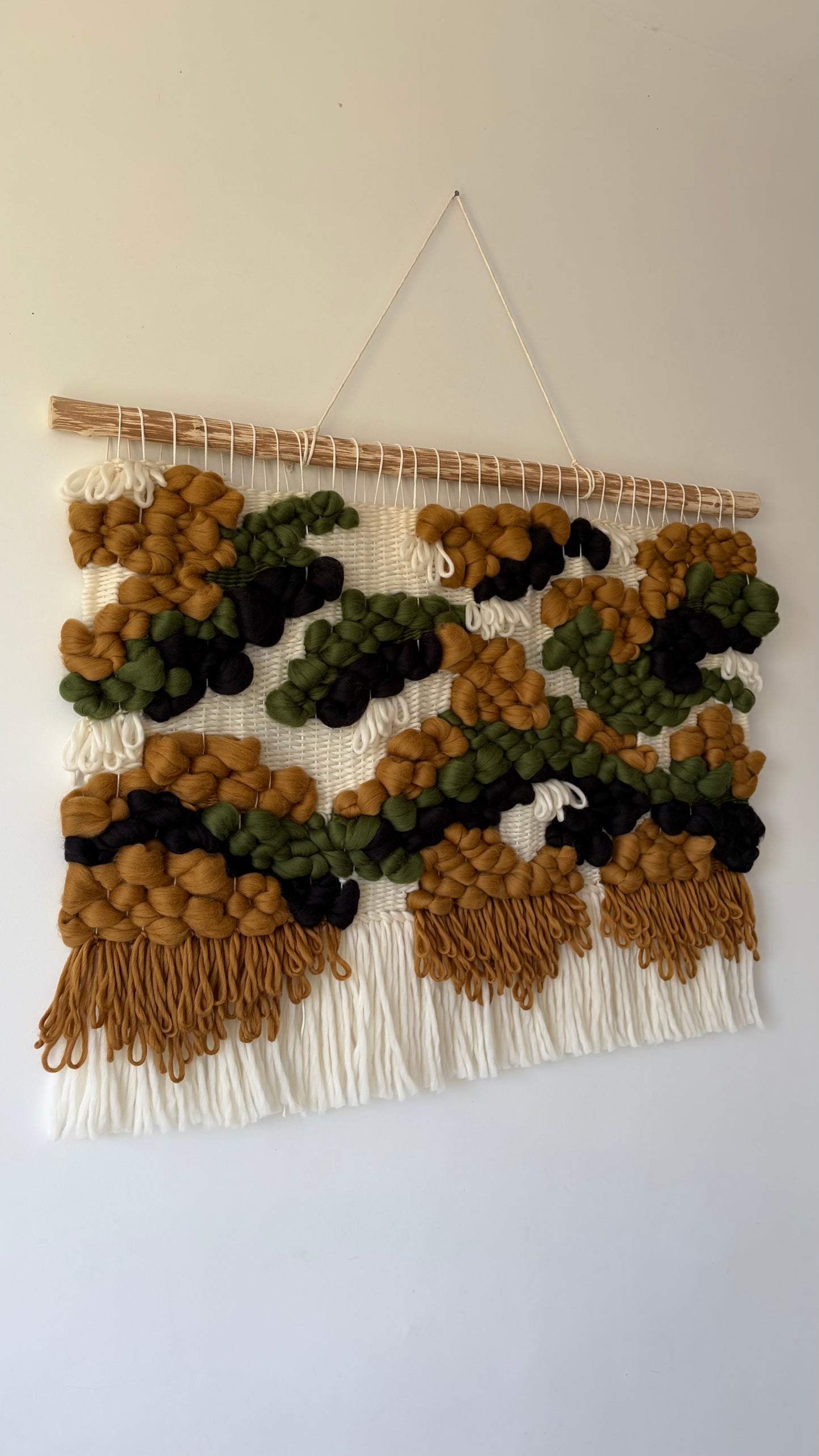Woven Wool Tapestry "Forest Mosaic"