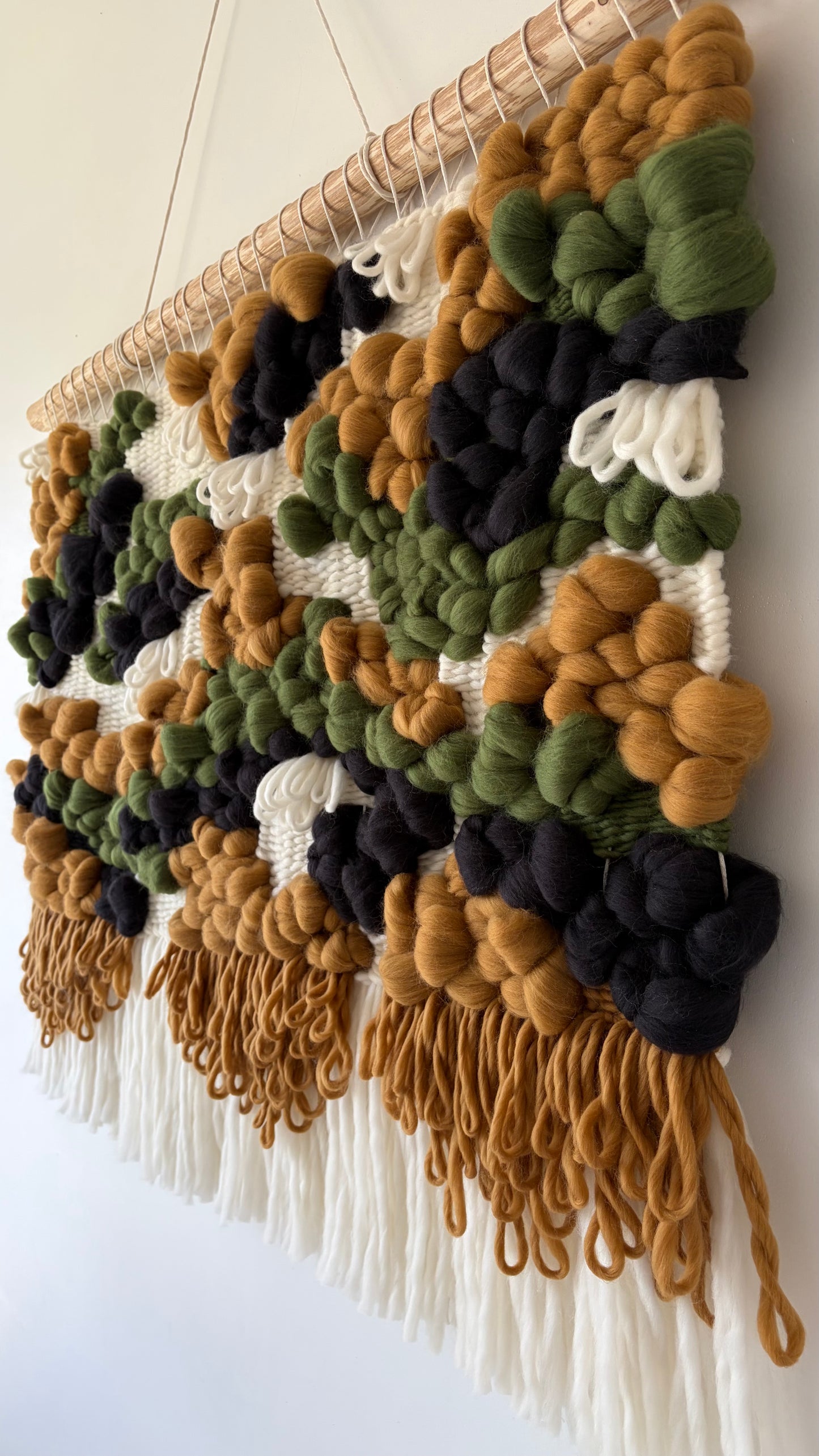 Woven Wool Tapestry "Forest Mosaic"