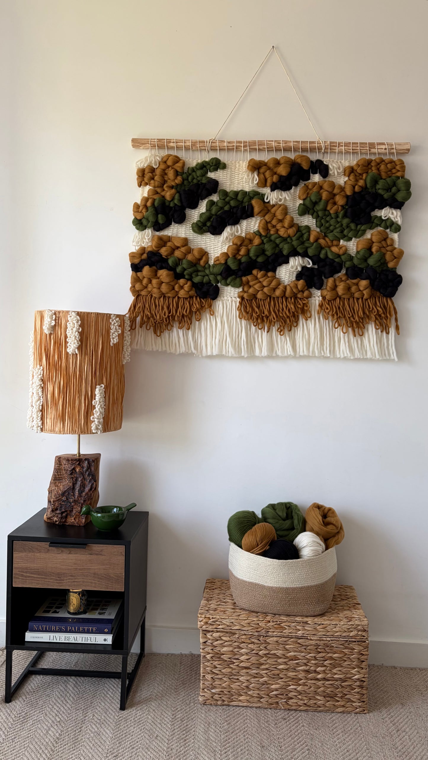 Woven Wool Tapestry "Forest Mosaic"