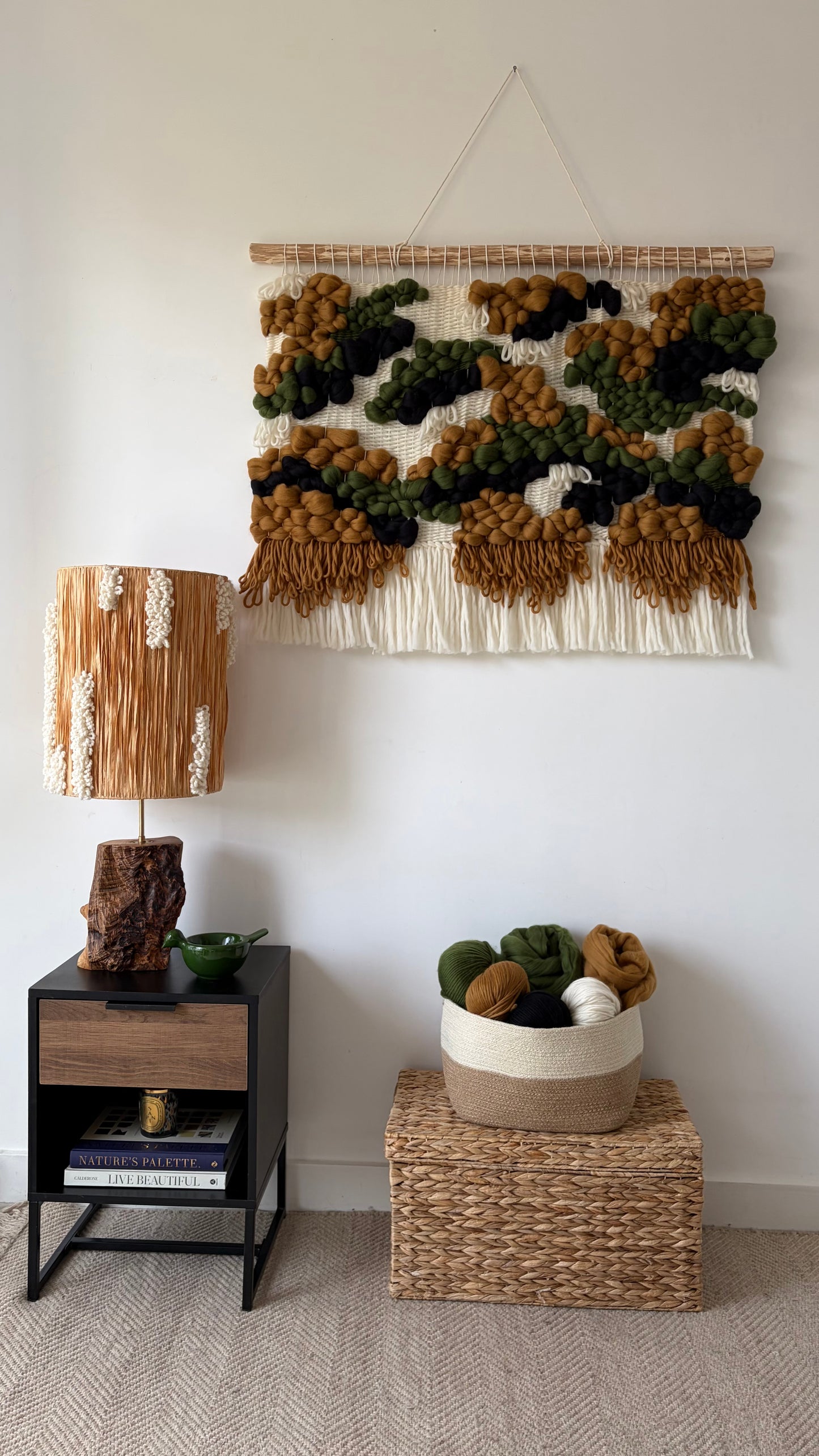 Woven Wool Tapestry "Forest Mosaic"