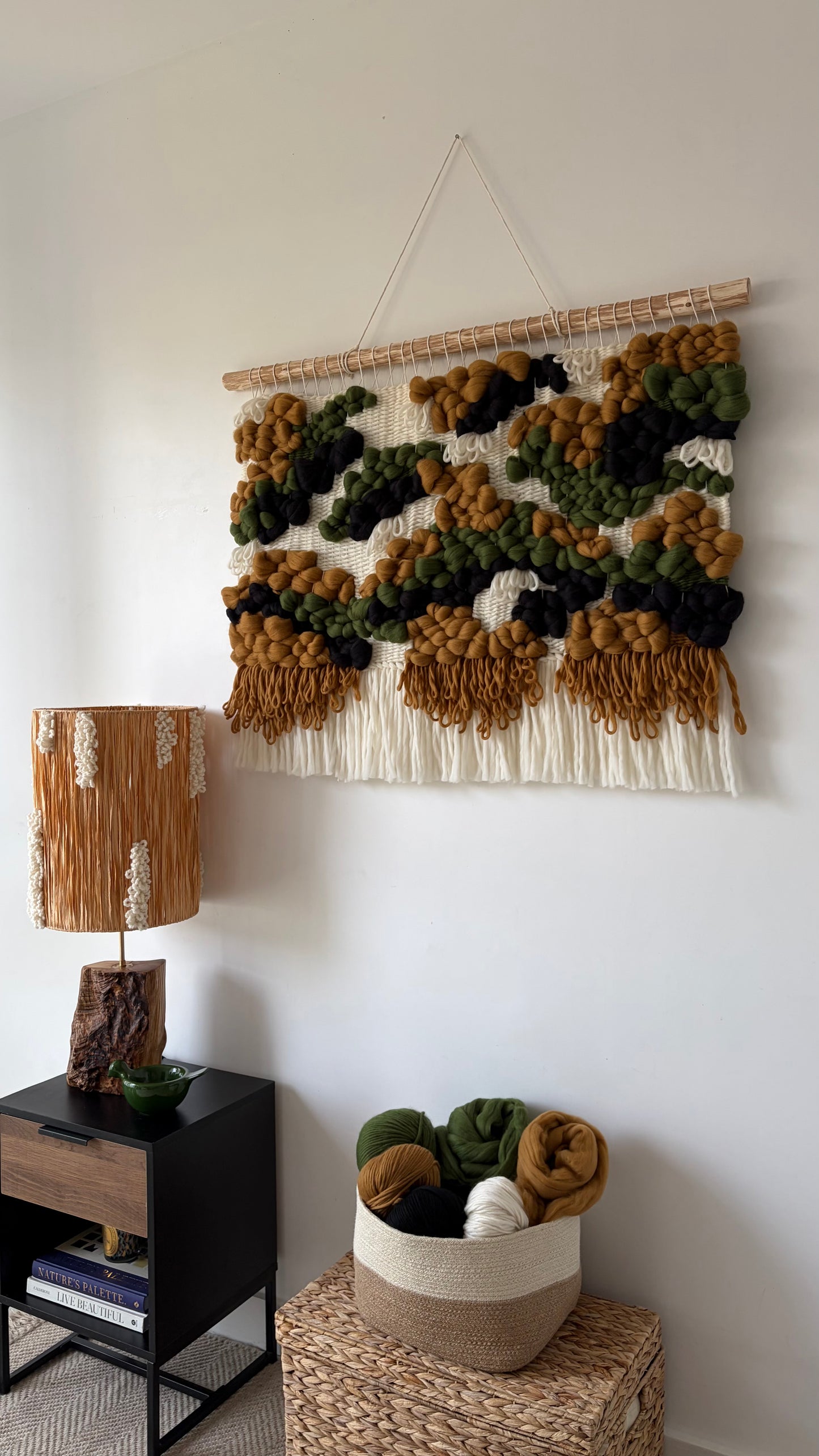 Woven Wool Tapestry "Forest Mosaic"