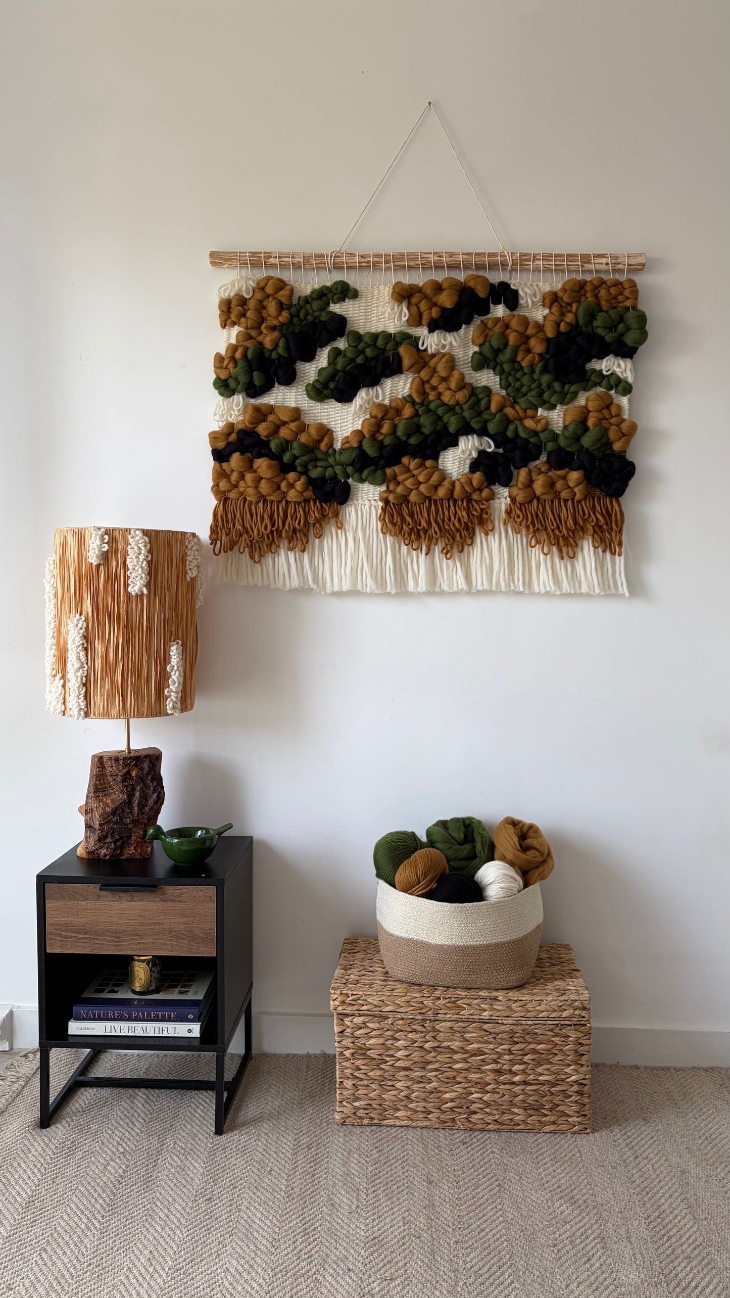 Woven Wool Tapestry "Forest Mosaic"