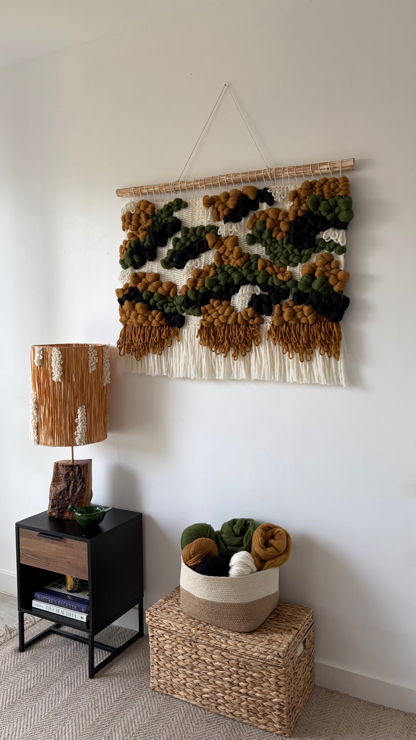 Woven Wool Tapestry "Forest Mosaic"